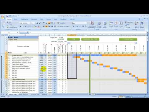 7 Day Construction Schedule Overview done with Excel