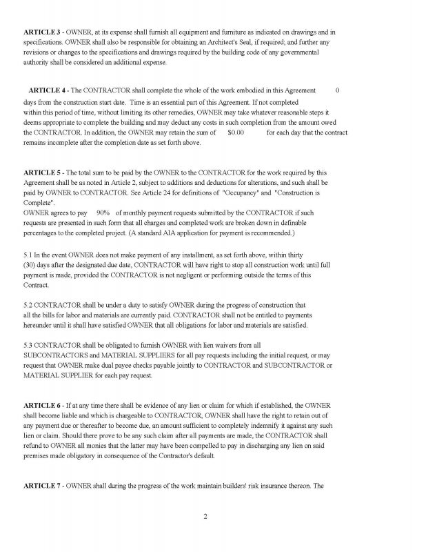 Construction Contractor - Contracts and Forms - Image 3