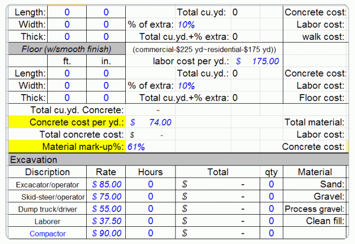 Concrete Calculator & Bid Sheet - Image 2