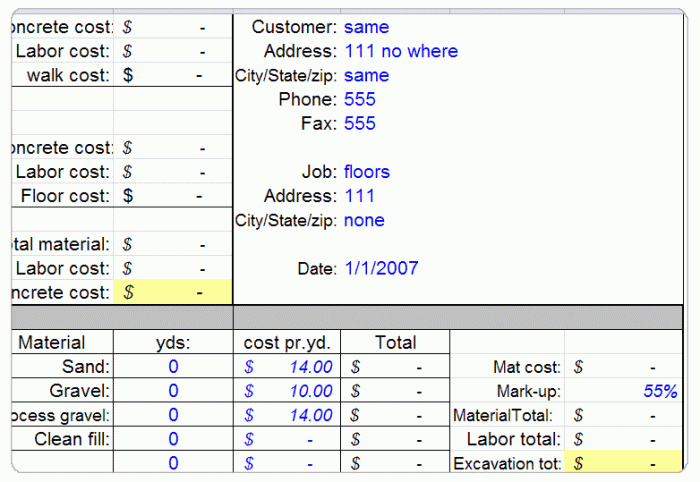 Concrete Calculator & Bid Sheet - Image 3